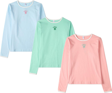 Memoi Girls Teens LE SOLEIL Long Sleeve T-shirt - MKC-110
