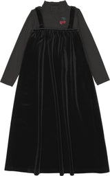 Lil Legs Dressy Loungewear Collection Girls Cherry Mockneck Velour Maxi Robe - LLF26D200