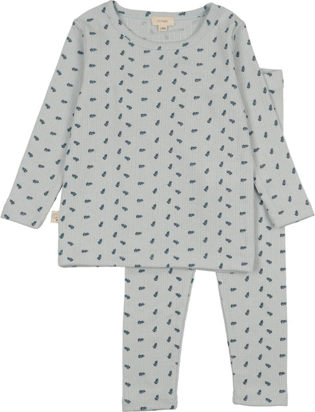Lil Legs Pitter Patter Collection Boys Girls Cotton Dainty Print Pajamas Lounge Set - DPLST
