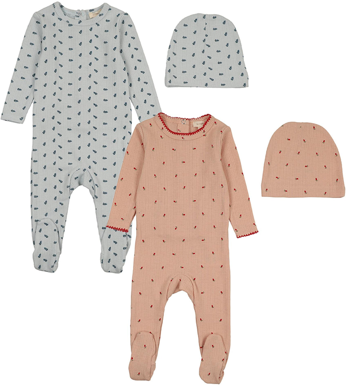 Lil Legs Pitter Patter Collection Baby Boys Girls Cotton Dainty Print Footie - DPF