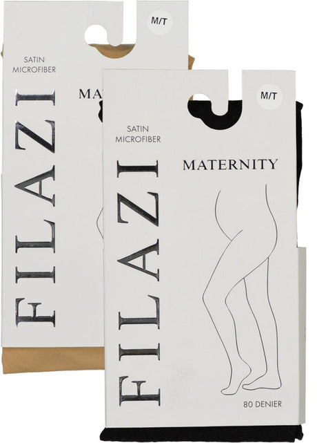 Filazi Womens Maternity 80 Denier Satin Microfiber Tights - 67