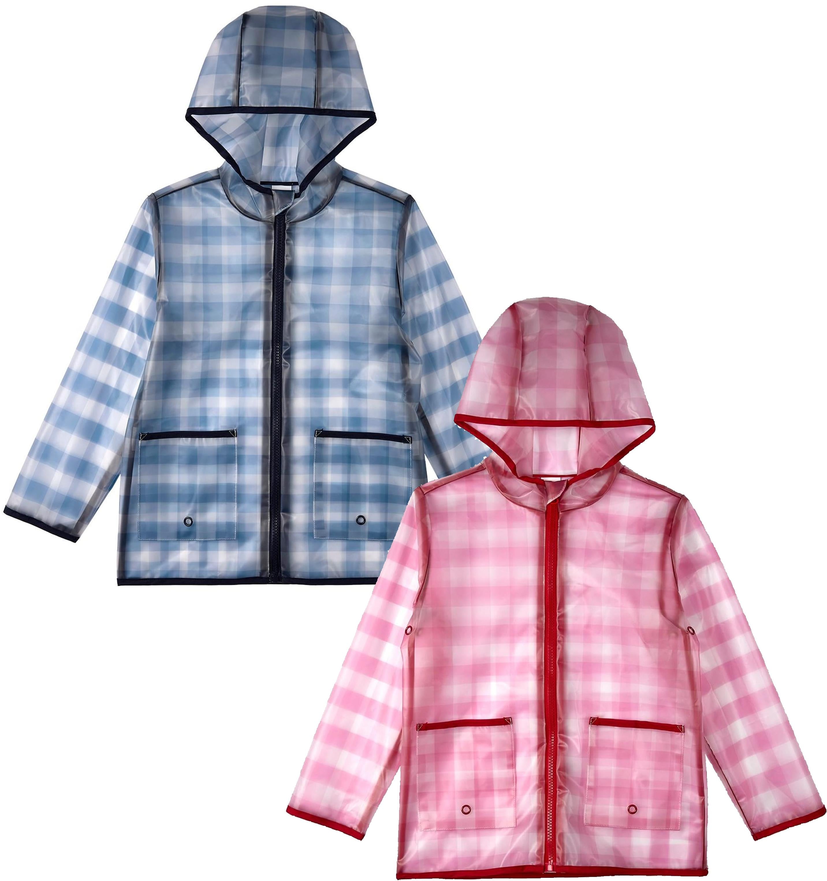 Memoi Boys Girls Checkmate Raincoat with Pouch - MKA-1050