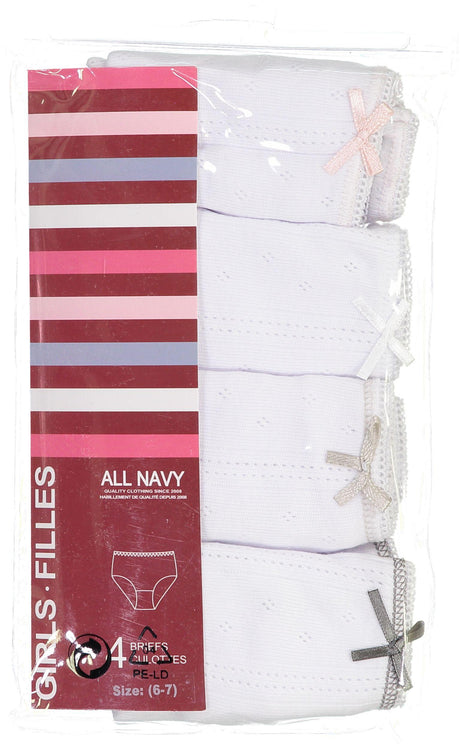 All Navy Girls Eyelet Briefs 4 Pack - BW21-GEL