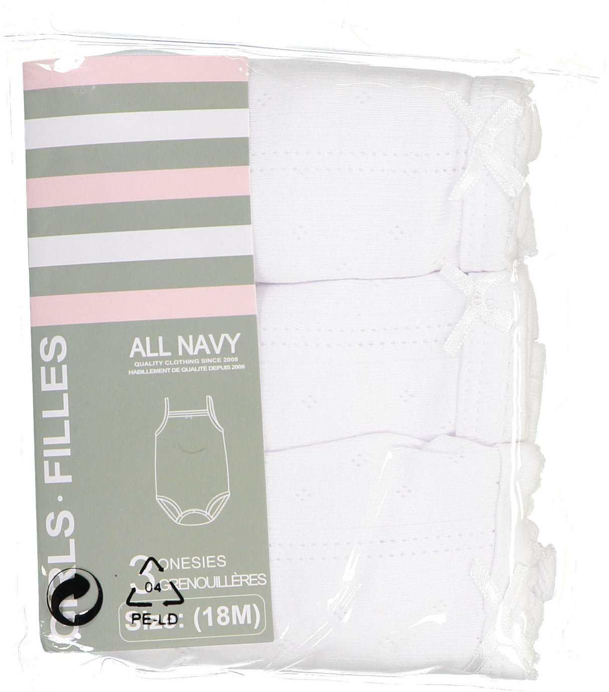 All Navy Baby Eyelet Tank Bodysuit 3 Pack - OS21-GELST
