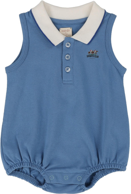 Analogie by Lil Legs Sport Collection Baby Toddler Boys Sleeveless Polo Romper - SCSPR