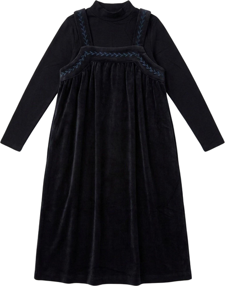Seal Girls Stitched Leaves Velour Robe - WB6CY3046J