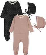 Lil Legs Dressy Loungewear Collection Baby Boys Girls Tiny Twig Cotton Footie - AF26S323