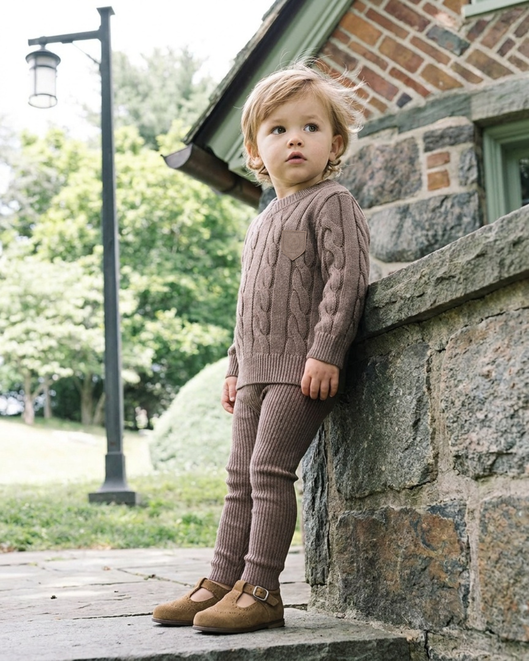 Analogie by Lil Legs Signature Collection Baby Boys Chunky Cable Knit Outfit - AF26TS108