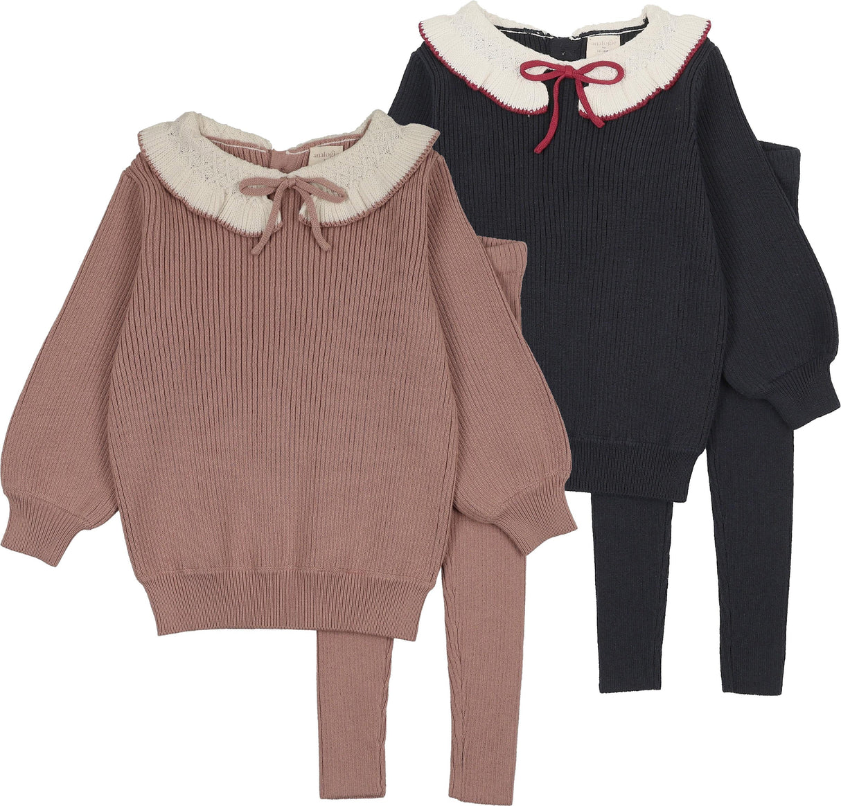 Analogie by Lil Legs Signature Collection Baby Girls Ruffle Collar Knit Outfit - AF26TP502