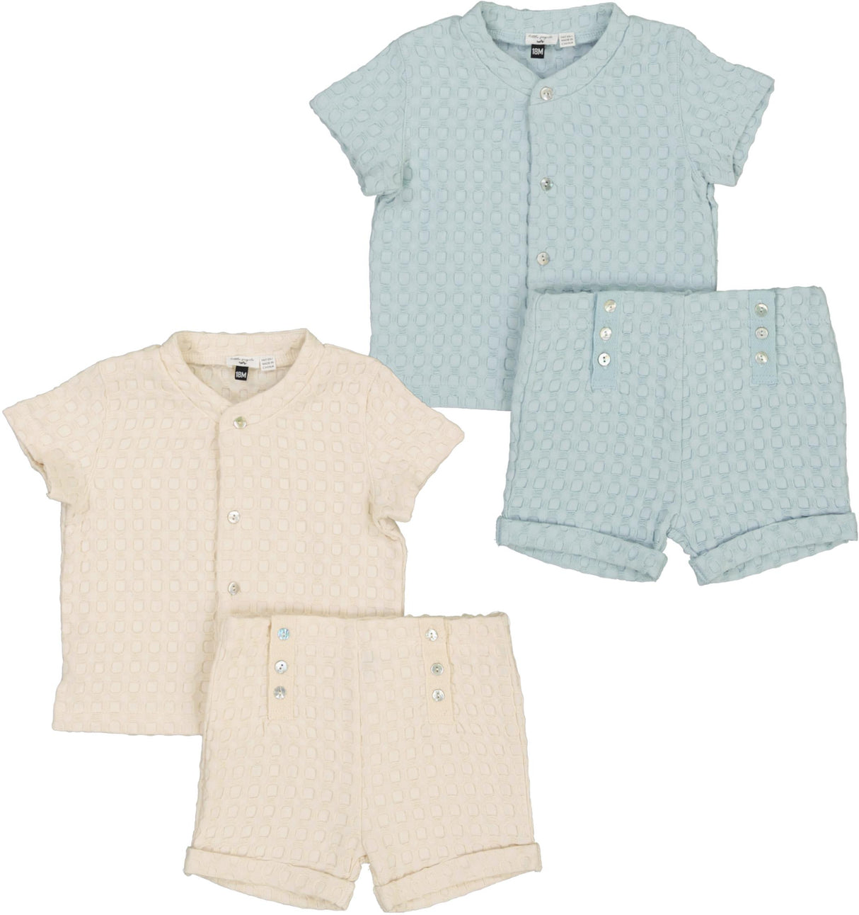 Little Fragile Baby Boys Textured Waffle Outfit - SB6CP7326E
