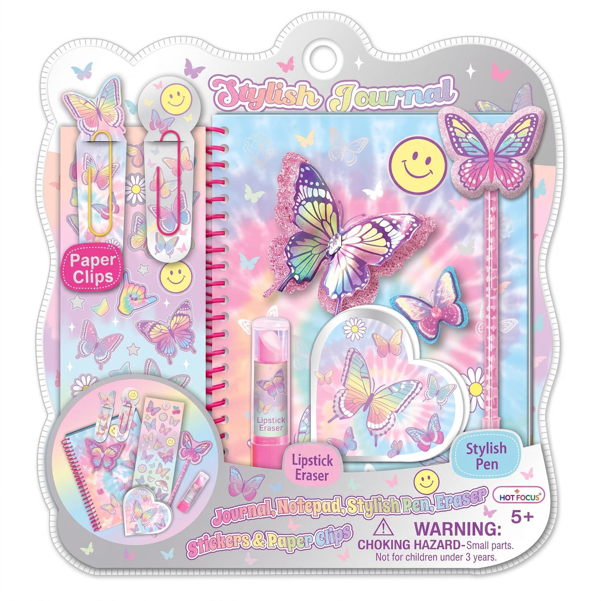Hot Focus Tie Dye Butterfly Journal Notebook Set - 252TB