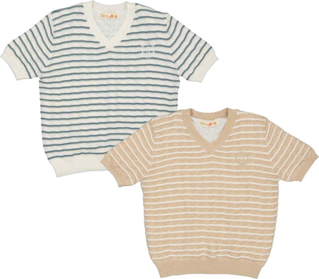 Glory Boys Striped Short Sleeve Sweater - GS6176