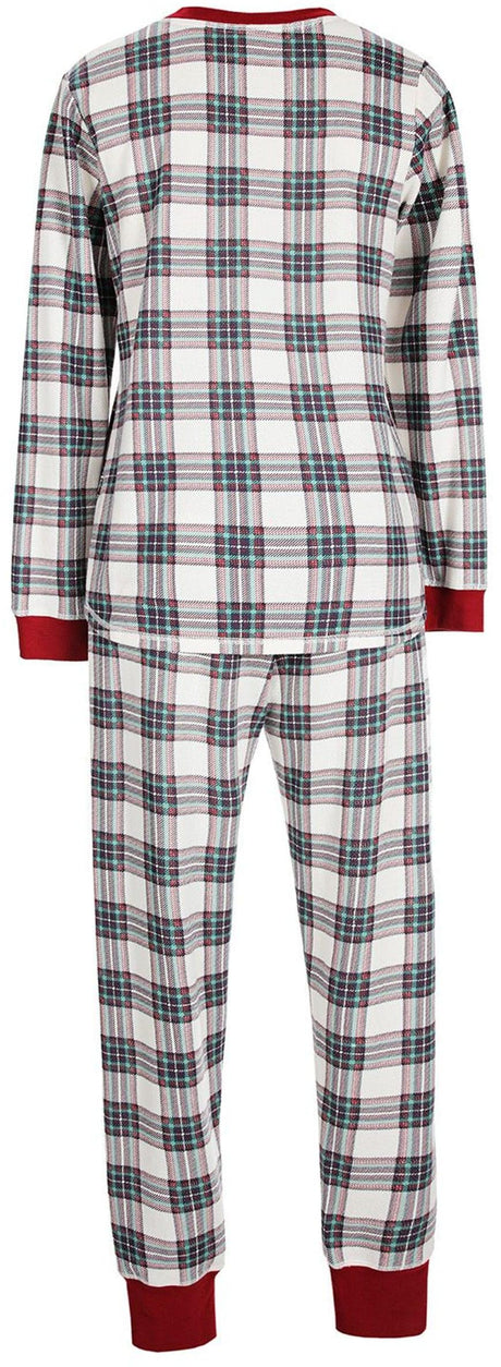 Memoi Teens/Womens Plaid Print 2 Piece Pajama Set - CPJ07719