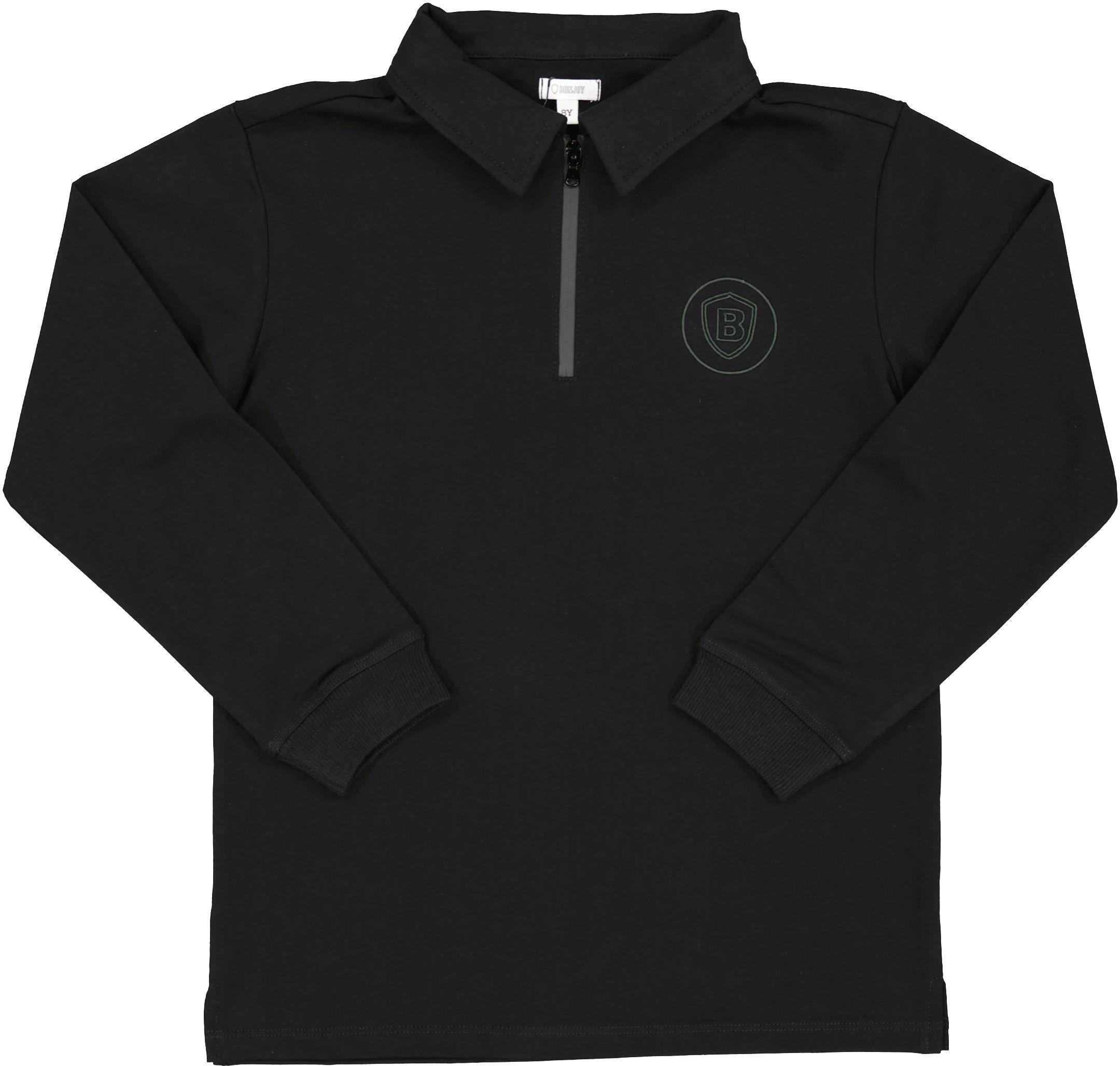 Boys black long sleeve polo hotsell