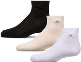 Memoi Girls Mercerized Bow Anklet Socks - MKF-1014