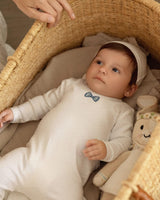 MiniMoi by Memoi Baby Boys Girls Cotton Bow Footie - IAA10050/IAA10054