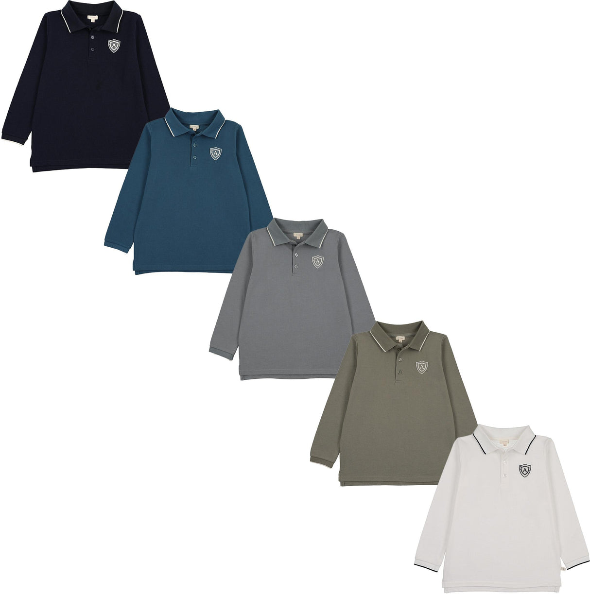 Lil Legs Wardrobe Staples Collection Boys Long Sleeve Logo Polo Shirt - WSLPL