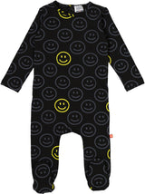 Chambray Baby Boys Girls Smiley Cotton Footie - AW138