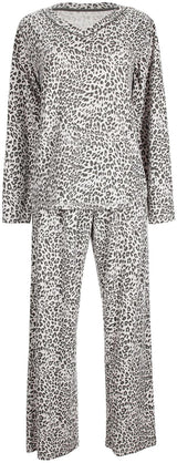 Memoi Teens/Womens Leopard Print 2 Piece Pajama Set - CPJ07720