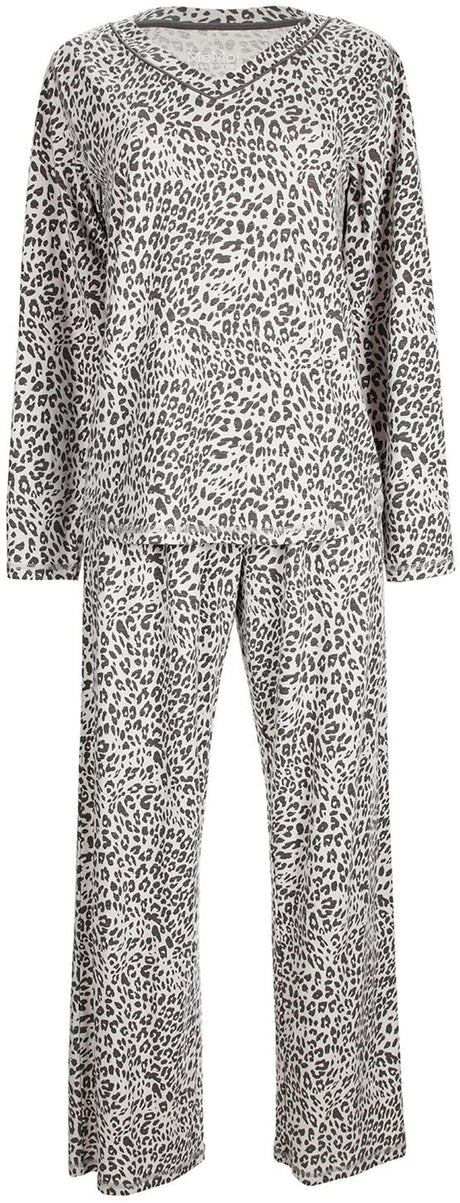 Memoi Teens/Womens Leopard Print 2 Piece Pajama Set - CPJ07720