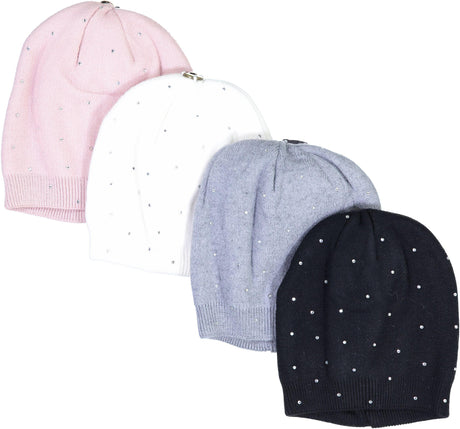 Maniere Baby Sparkle Knit Hat with Snap for Pompom - SBW19