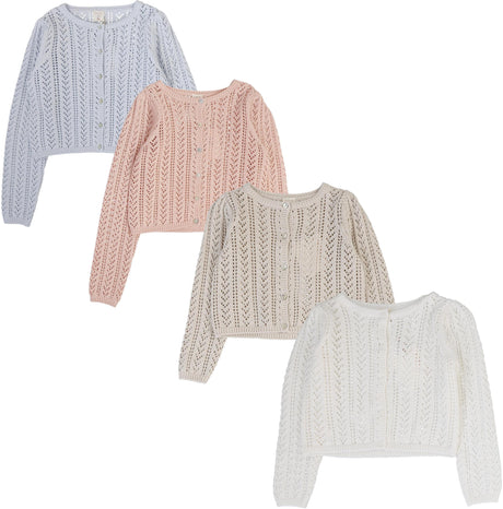 Analogie by Lil Legs Signature Collection Girls Pointelle Cardigan - SGPC