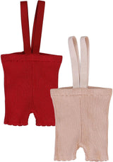 Analogie by Lil Legs Signature Collection Girls Knit Scallop Suspender Shorts - KSSS