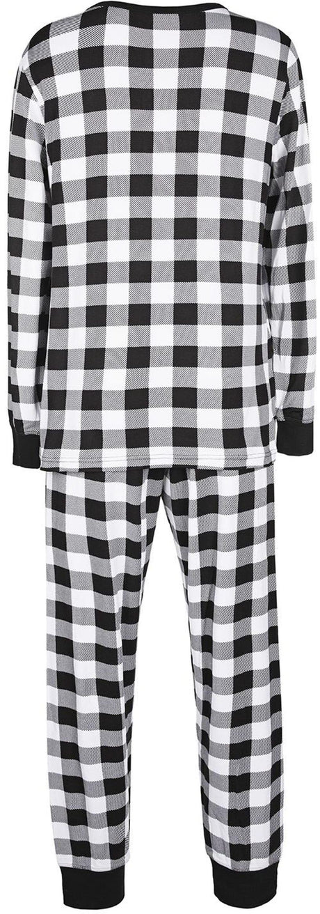 Memoi Teens/Womens Buffalo Check Plaid Print 2 Piece Pajama Set - CPJ07721