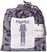 Memoi Teens/Womens Purple Blossom Print 2 Piece Pajama Set - CPJ07034