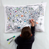 Eat Sleep Doodle US Map Pillowcase & Marker Set - USDPC