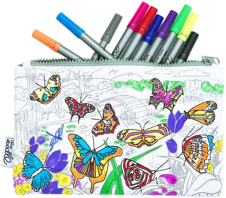 Eat Sleep Doodle Butterfly Pencil Case & Marker Set - BTPEN