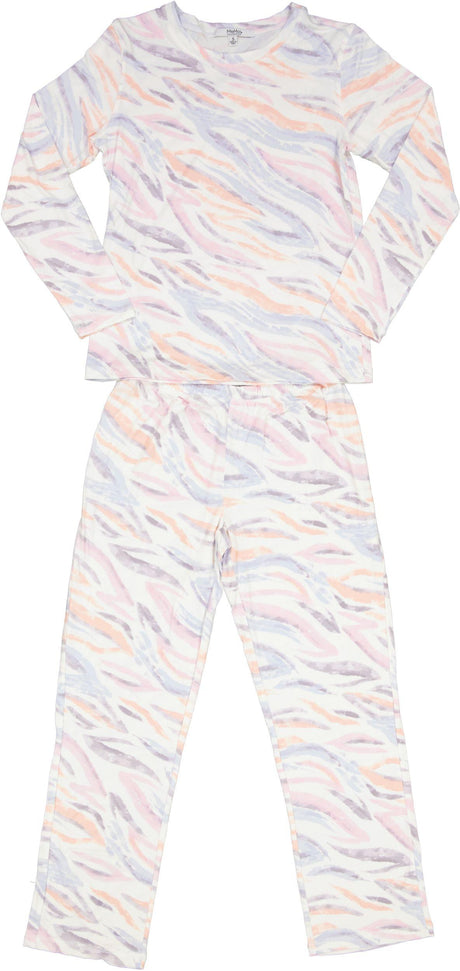 Memoi Teens/Womens Pastel Zebra 2 Piece Pajama Set - CPJ07035
