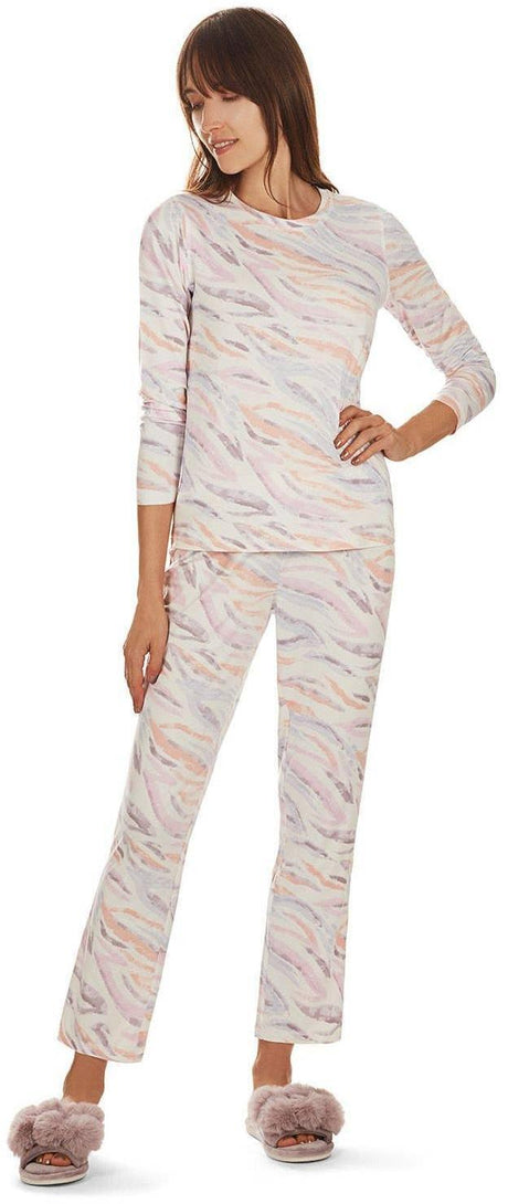 Memoi Teens/Womens Pastel Zebra 2 Piece Pajama Set - CPJ07035