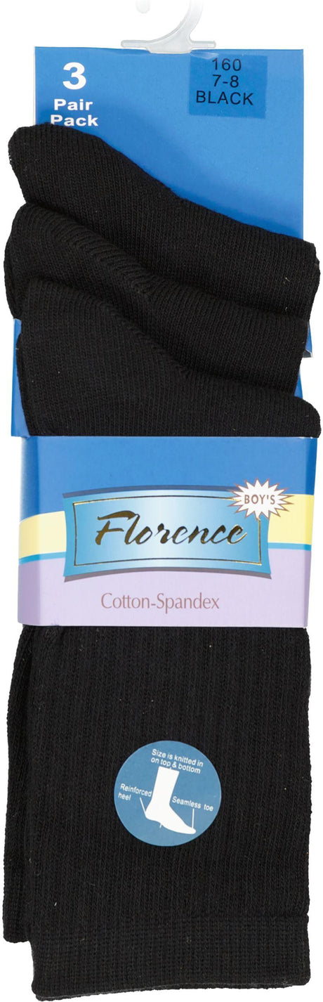 Florence Boys Cotton Blend Rib Socks 3 Pack - 160