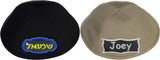 ShirtStop Boys Custom Embroidery Yarmulka w/ Name in Shape Applique