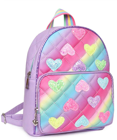 OMG Glitter Heart Patch Mini Backpack - HRT-MB523