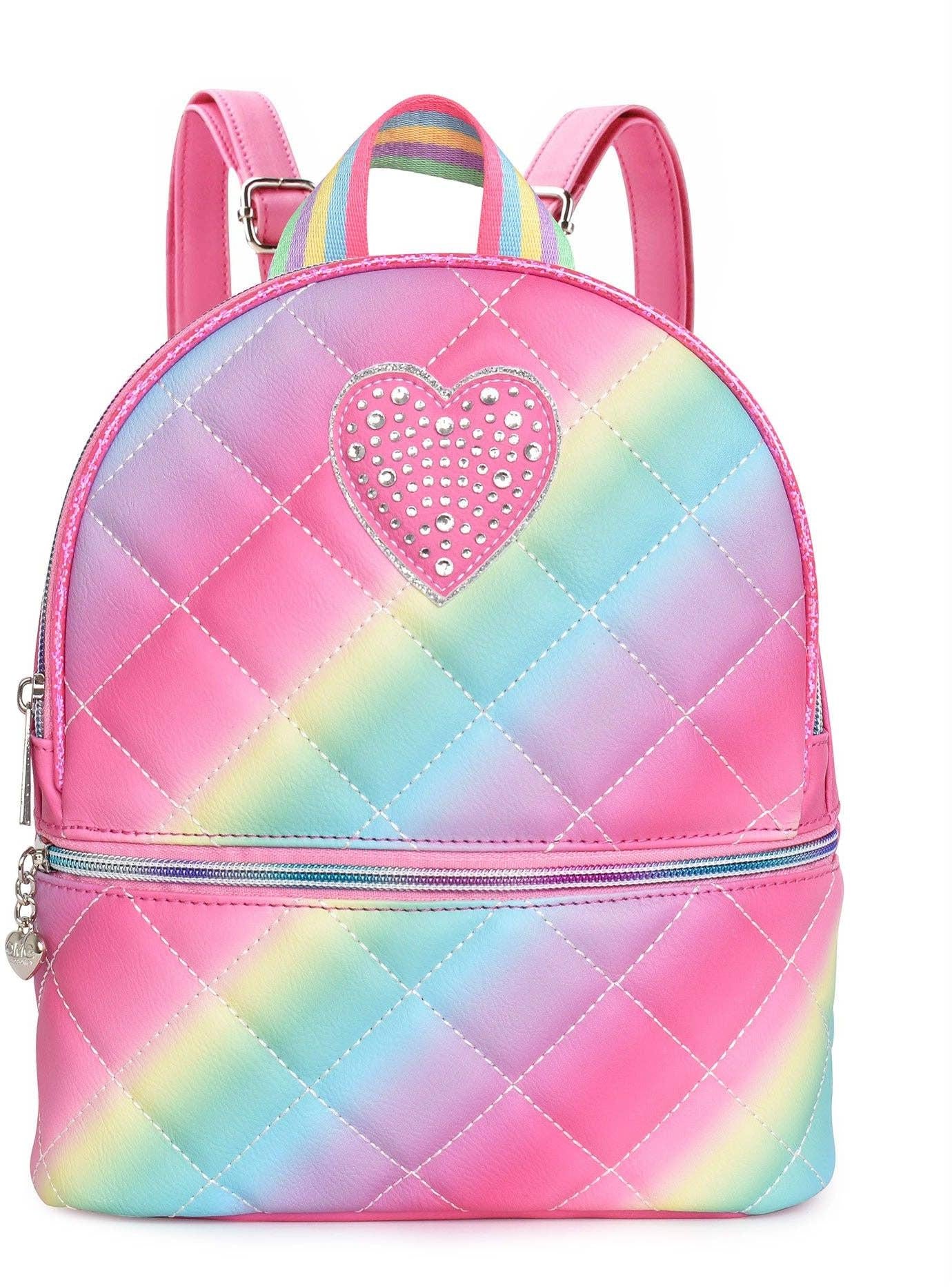 OMG Heart Ombre Quilted Mini Backpack