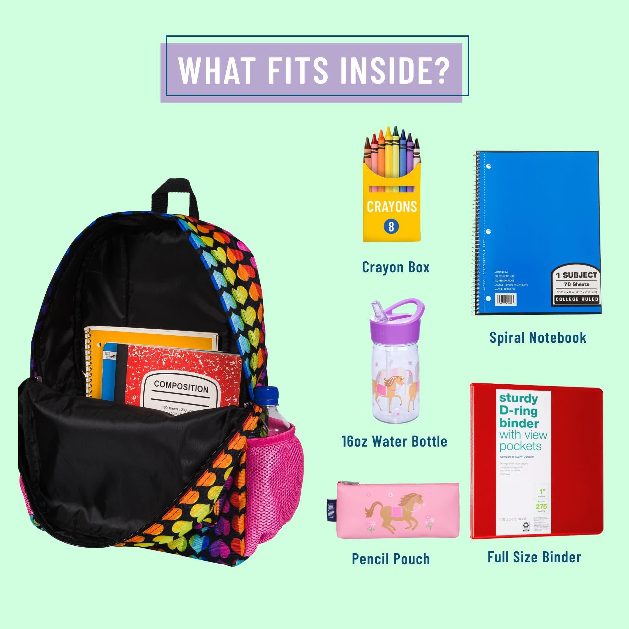 Wildkin 16 inch Rainbow Hearts Backpack and Lunchbox Set - Thumbnail 4