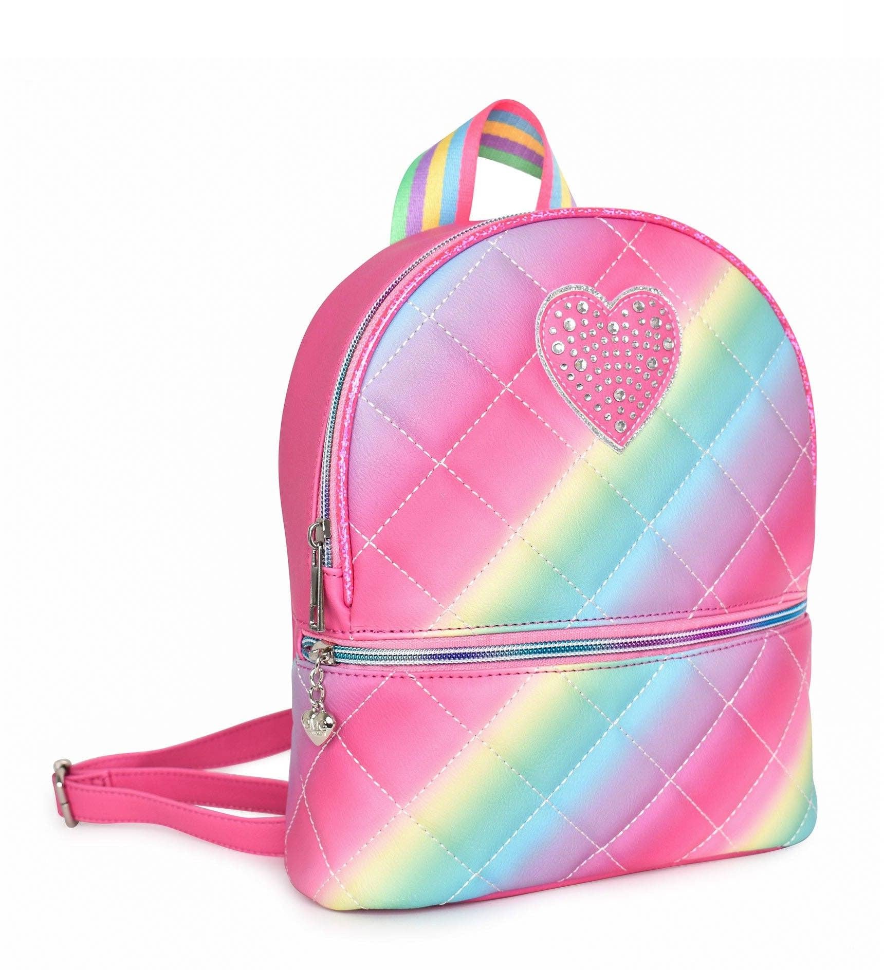 OMG Heart Ombre Quilted Mini Backpack - Thumbnail 2