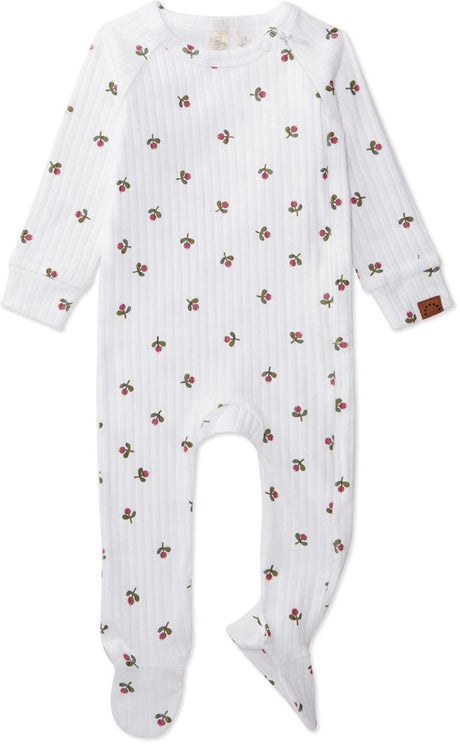 MiniMoi by Memoi Baby Girls Cotton Rib Flower Bud 3 Pc Footie Stretchie Set - IND08691