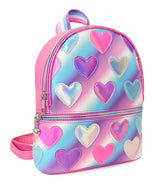 OMG Metallic Heart Patched Ombre Mini Backpack - HRT-MBZ11
