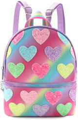 OMG Ombre Heart Patched Quilted Mini Backpack - HRT-MBZ21