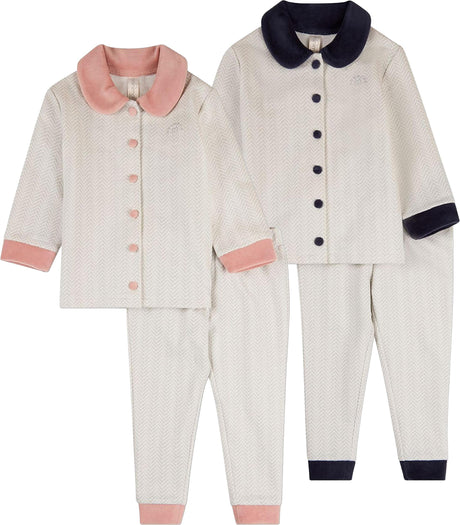 MiniMoi by Memoi Boys Girls Chevron Cotton Pajamas - IBI10485
