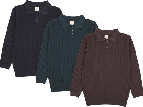 Analogie by Lil Legs Signature Collection Boys Knit Polo Sweater - AF26T720
