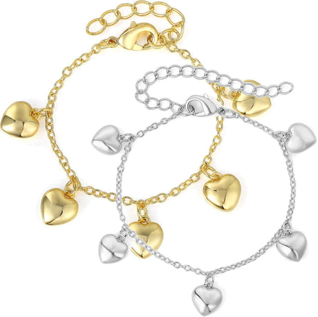 Tiny Gem Girls Hanging Hearts Bracelet - TG1013-1026