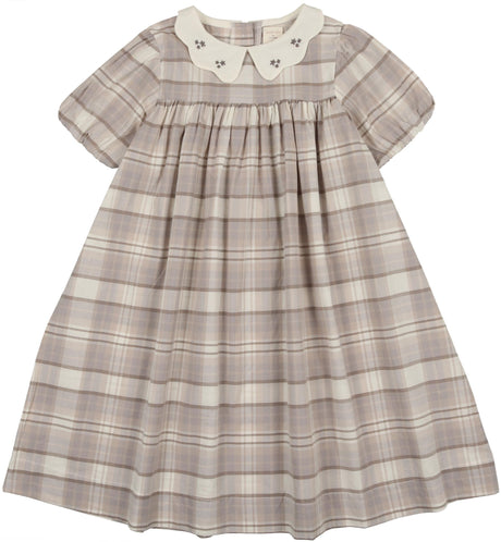 Analogie by Lil Legs Shabbos Collection Girls Printed Plaid Short Sleeve Dress