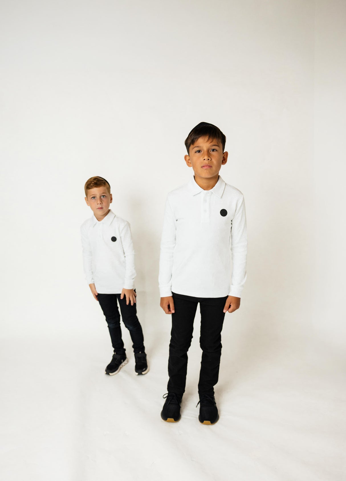 3 Buttons Boys Long Sleeve Polo Shirt - Classic