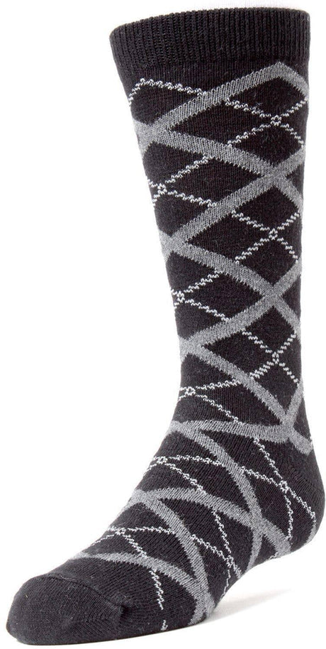 Memoi Boys Diamond Interlock Crew Socks - MK-142