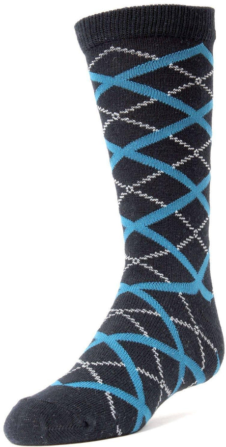 Memoi Boys Diamond Interlock Crew Socks - MK-142