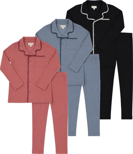 Aurora Boys Girls Whipstitch Cotton Pajamas - AAW26-0105-0107-0108